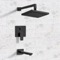 Matte Black Tub and Shower Faucet Sets with 8